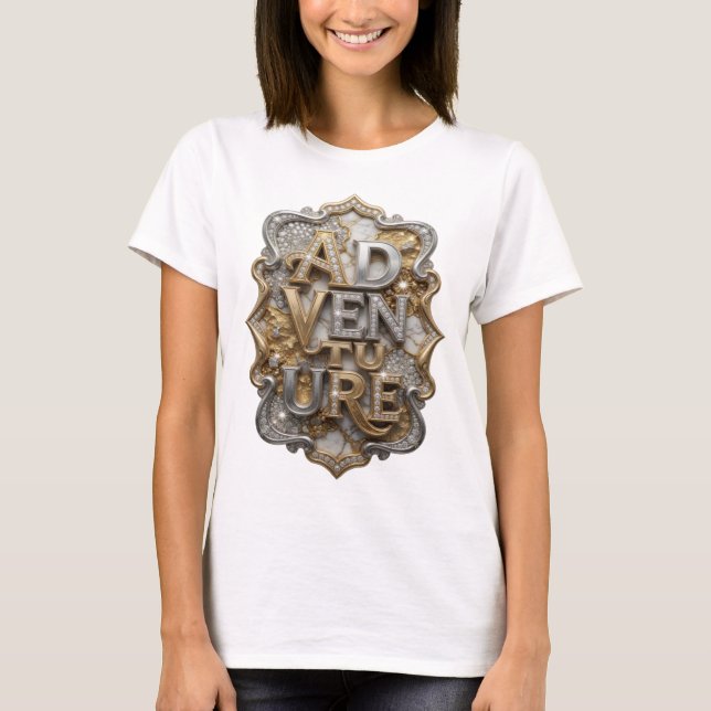Snappy Silver Abenteuer Textdesign T-Shirt (Vorderseite)