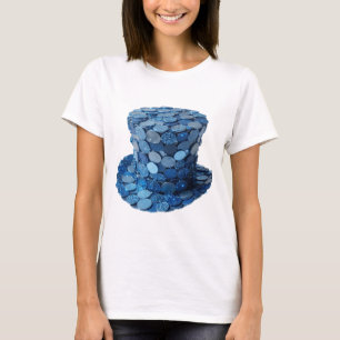 Snappy Silver BLUE COINS HUT 3D-Textart T-Shirt