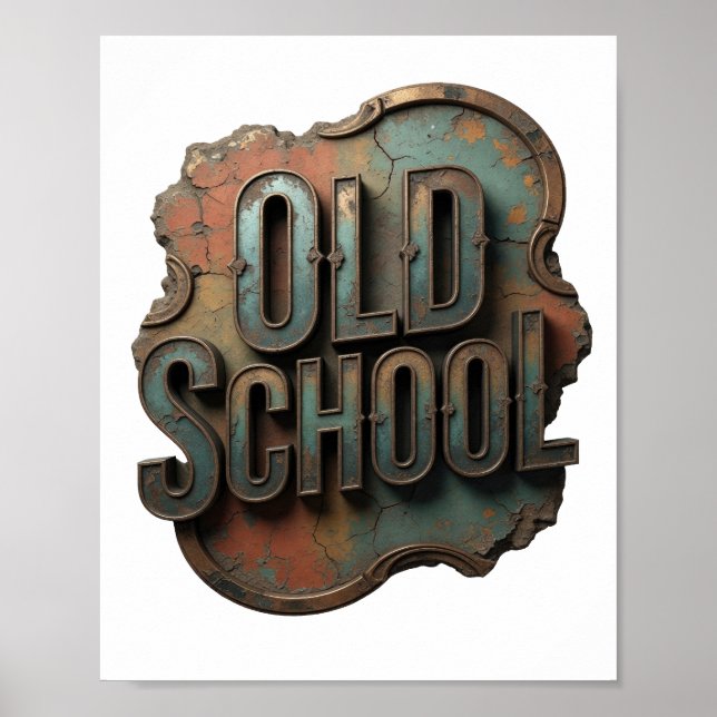 Snappy Silver OLD SCHOOL Druck Poster (Vorne)