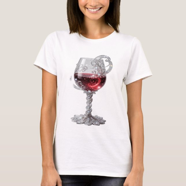 Snappy Silver ROTWEINGLAS Graphic T-Shirt (Vorderseite)