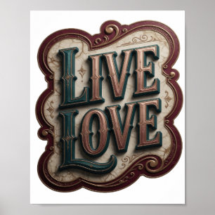Snappy Türkis LIVE LOVE Maßgeschneidertes Design Poster