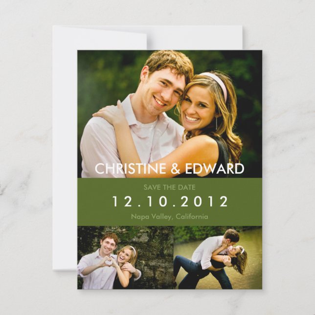 Snapshots Hochzeitsszenarien sichern Datumskarte Save The Date (Vorderseite)