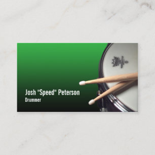 Snare Drum Green Drummer Carte de visite