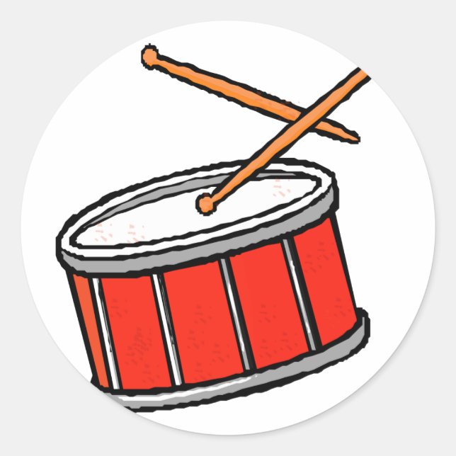 Snare Drum Red Runder Aufkleber (Vorderseite)