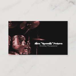 Snare und Tom Red Drummer Business Card Visitenkarte
