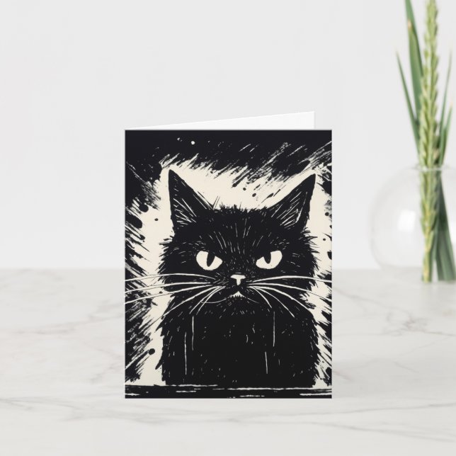 Snarky Cat BLAH BLAH BLAH Carte de voeux d'anniver (Devant)