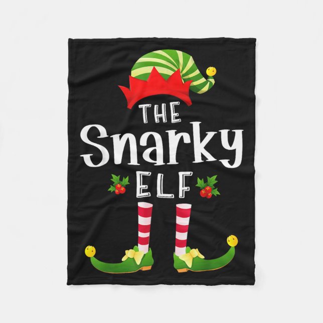Snarky Christmas Elf Matching Pajama X-mas Party  Fleecedecke (Vorderseite)
