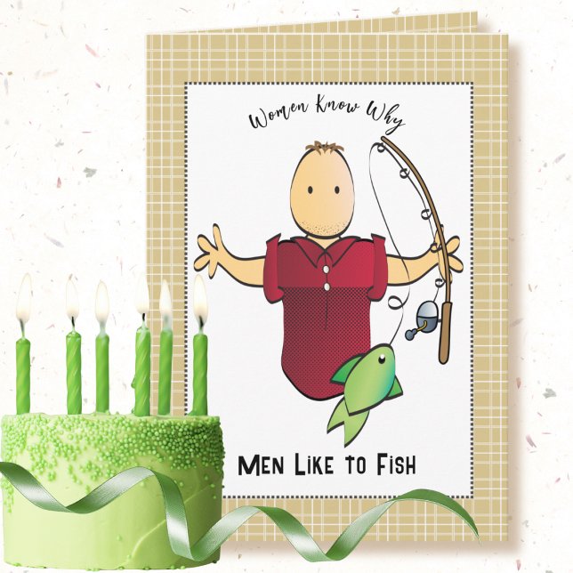 Snarky Fish Male Cartoon Joke Birthday Karte (Von Creator hochgeladen)