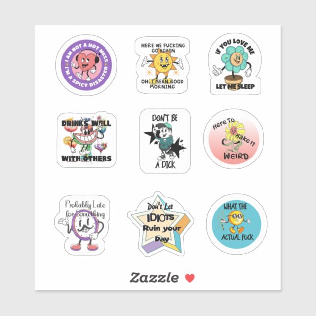 Snarky Funny Vinyl Stickers (Feuille)