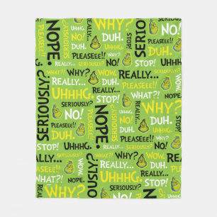 Snarky Grinch   Grinch Snarky Phrase Pattern Fleecedecke