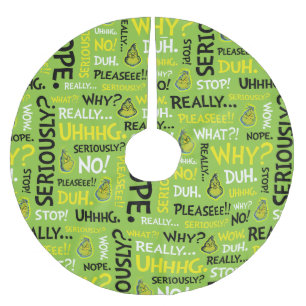 Snarky Grinch Grinch Snarky Phrase Pattern Polyester Weihnachtsbaumdecke