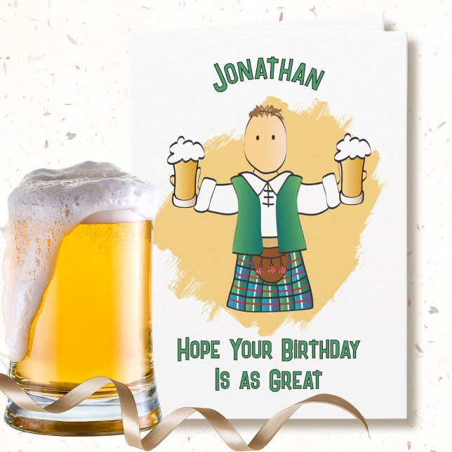 Snarky Male Cartoon und Kilt Funny Sprichwort Gebu Karte (Von Creator hochgeladen)