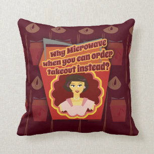 Snarky Mikrowellen-Retro Hausfrau Kissen