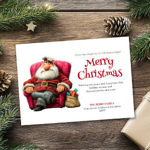 Snarky Santa digitale editierbare Weihnachtsgrüße Feiertagskarte