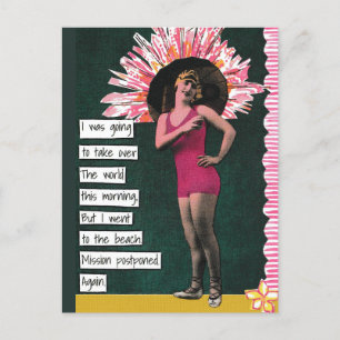 Snarky Vacation Postcard Beach Day Feiertagspostkarte