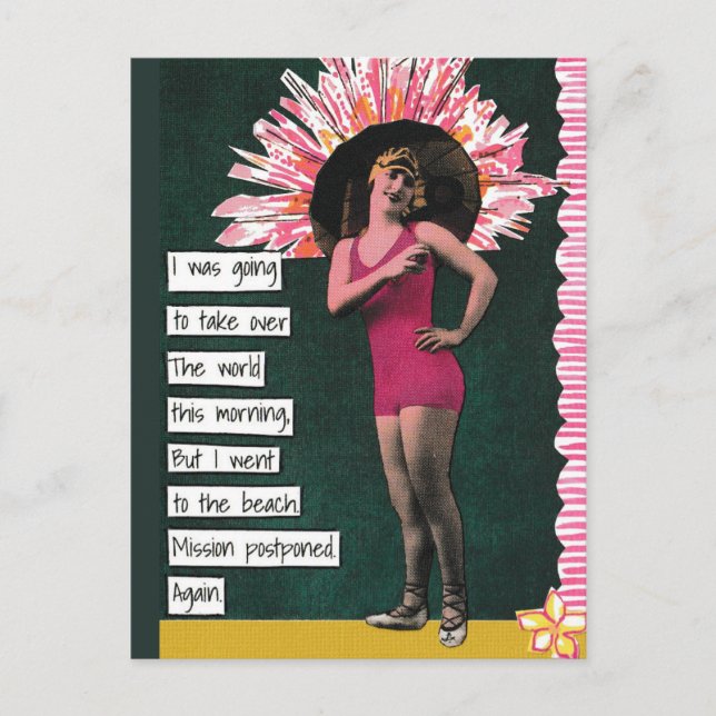 Snarky Vacation Postcard Beach Day Feiertagspostkarte (Vorderseite)