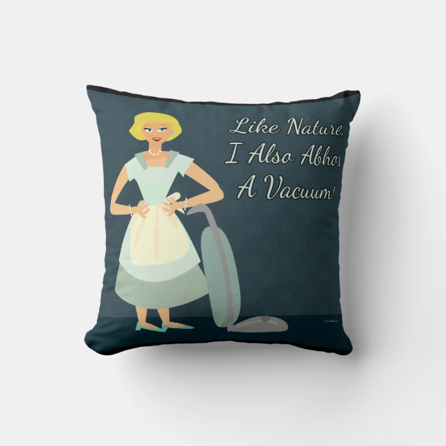 Snarky Vacuum Funny Kitsch Slogan Cartoon Kissen (Vorderseite)