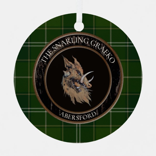 Snarling Graeko Xmas Ornament Aus Metall (Vorderseite)