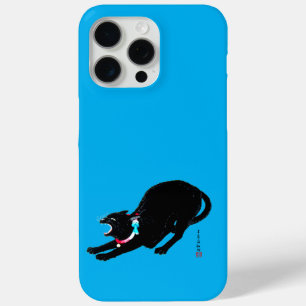 Snarling Hissing Black Japanese Cat Case-Mate iPhone Hülle