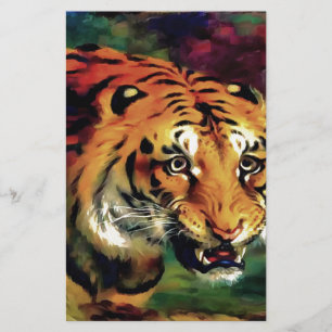 Snarling Tiger Artistic Portrait Briefpapier