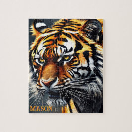 Snarling Tiger Personalisiert Name Gift