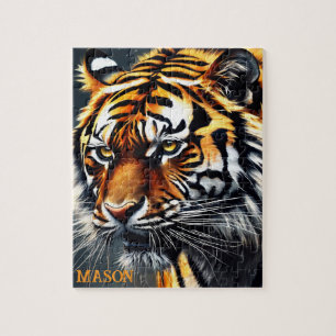 Snarling Tiger Personalisiert Name Gift