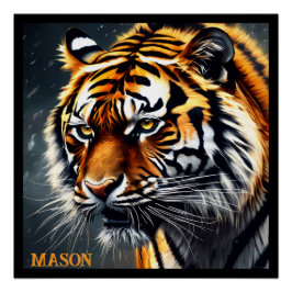 Snarling Tiger Personalisiert Name Poster