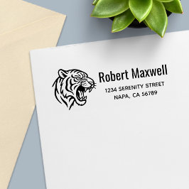 Snarling Tiger Profile Return Address Permastempel