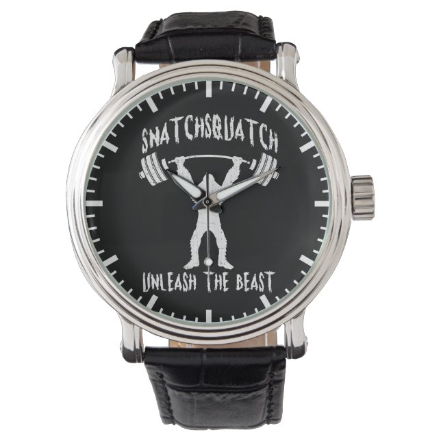 Snatchsquatch, Cartoon Big Foot, Beast, Funny Gym Armbanduhr (Vorderseite)