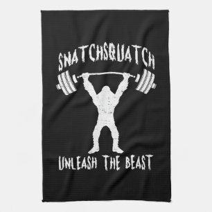 Snatchsquatch, Cartoon Big Foot, Beast, Funny Gym Geschirrtuch