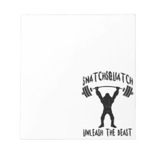 Snatchsquatch, Cartoon Big Foot, Beast, Funny Gym Notizblock