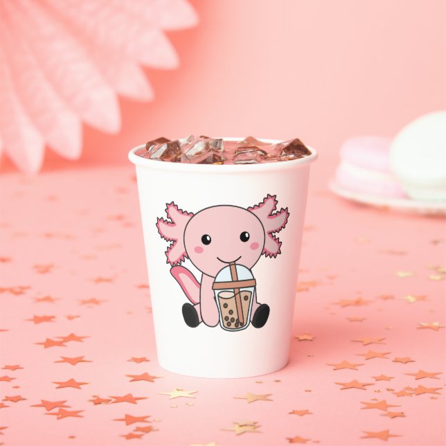 Snaxolotl Axolotl Bubble Tee Liebhaber von süßen T Pappbecher (Insitu)