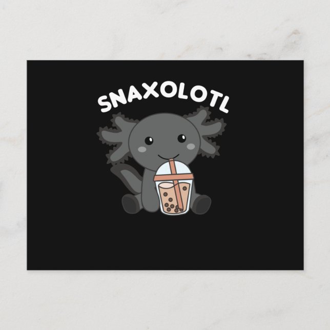 Snaxolotl Axolotl Bubble Tee Liebhaber von süßen T Postkarte (Vorderseite)