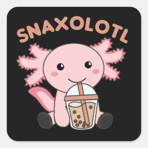 Snaxolotl Axolotl Bubble Tee Liebhaber von süßen T Quadratischer Aufkleber