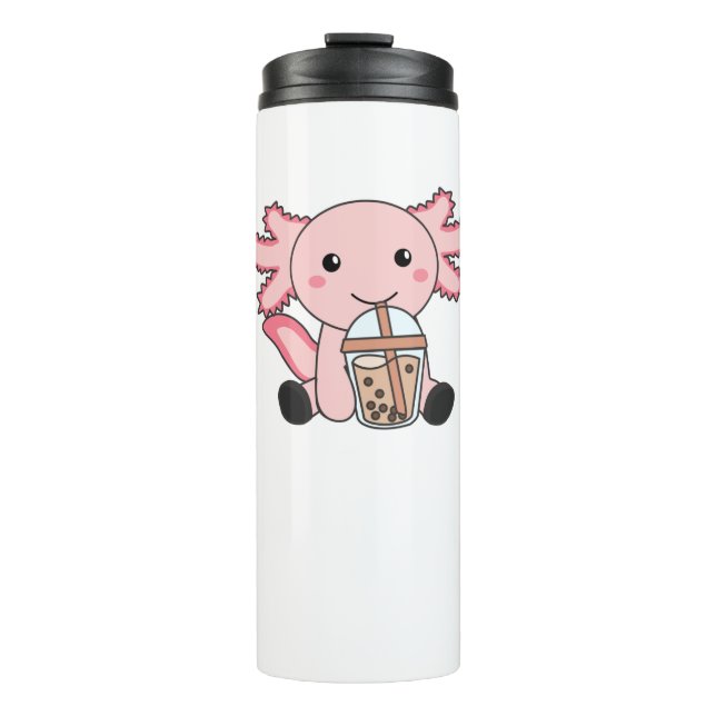 Snaxolotl Axolotl Bubble Tee Liebhaber von süßen T Thermosbecher (Vorderseite)