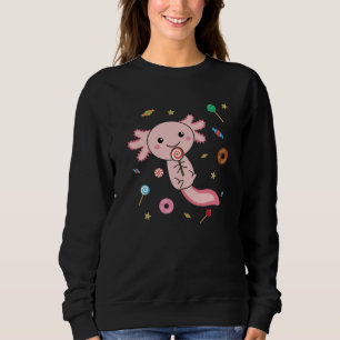 Snaxolotl Axolotl Lover Niedlicher Tiere Candy Sweatshirt