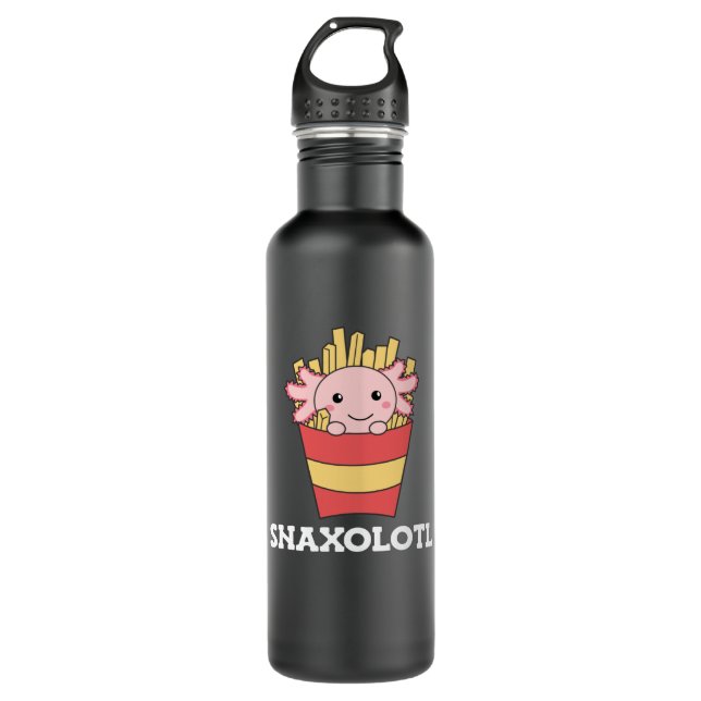 Snaxolotl Axolotl Lover Niedlicher Tiere Fries Edelstahlflasche (Vorderseite)