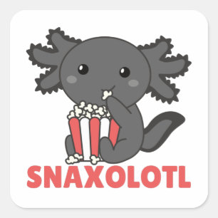 Snaxolotl Axolotl Lovers Sweet Animals Popcorn Squ Quadratischer Aufkleber