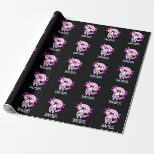 Snaxolotl Funny Axolotl Pun Dark BG Geschenkpapier