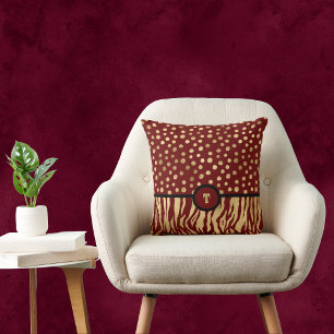 Snazzy Animal Print Inspiriert Rost und Gold Kissen
