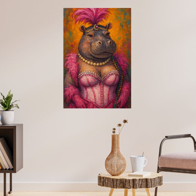 Snazzy Female Hippie Portrait Mardi Gras Poster (Wohnzimmer 3)