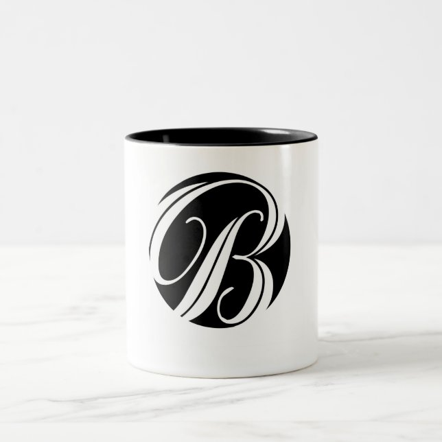 Snazzy Initiale B Zweifarbige Tasse (Mittel)