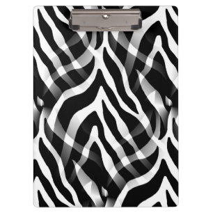 Snazzy Schwarzweiss-Zebra-Streifen-Druck Klemmbrett
