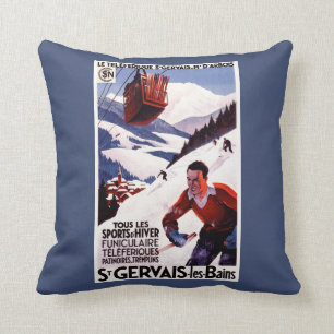 SNCF-Bahndrahtseilbahnpromo-Plakat Kissen