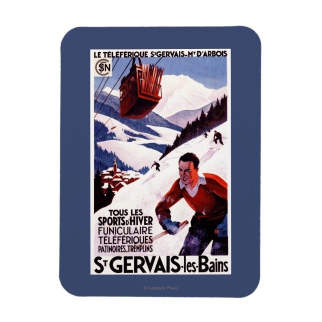 SNCF-Bahnseilbahn-Werbeplakat Magnet (Vertikal)