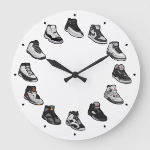 Sneaker-Acrylmauer-Uhr (schwarz / weiß) Große Wanduhr