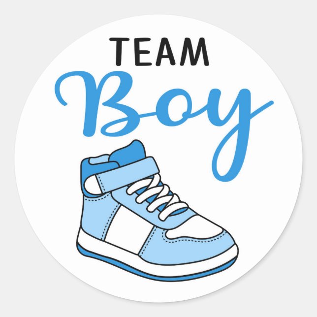 Sneaker Ball Team Boy Geschlecht offenbaren Sticke Runder Aufkleber (Vorderseite)