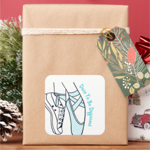 Sneaker/Ballet-Slipper Quadratischer Aufkleber