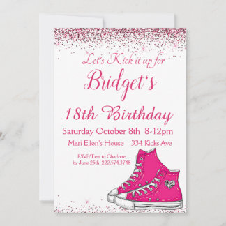 Sneaker Birthday, Glitzer Einladung