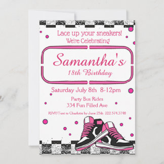 Sneaker Birthday, Glitzer Einladung